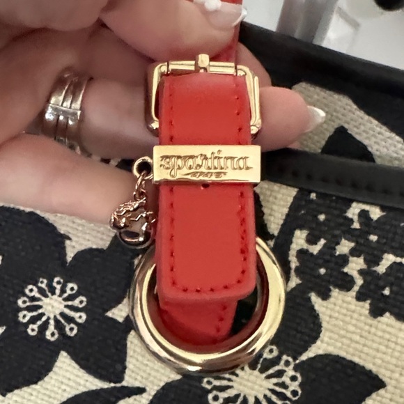 Spartina 449 Black and Cream Floral Shoulder Bag - Picture 4 of 12